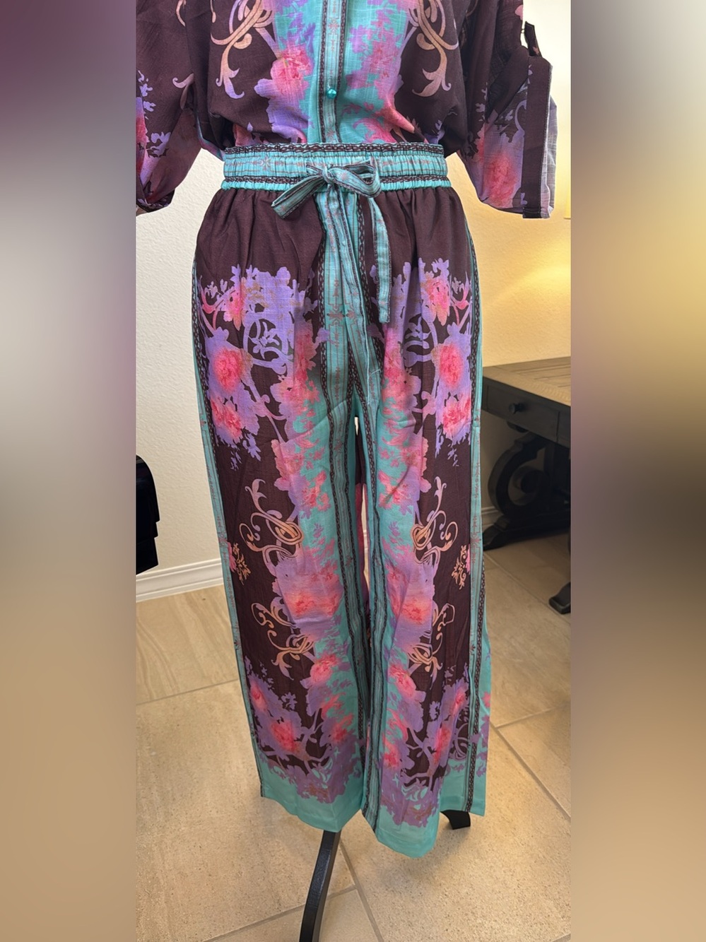 Women's Floral Wide-Leg Jumpsuit Coords - Picture 7 of 10